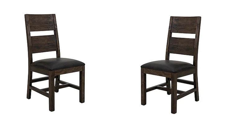 IFD Dark Teak Chair Black (Set of 2) IFD1371CHR