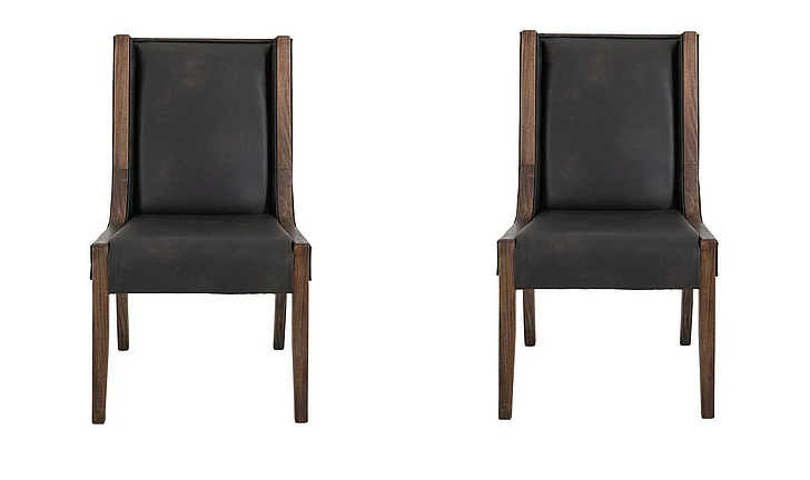 IFD Walnut Upholstered Chair Brown/Black (Set of 2) IFD3421CHU