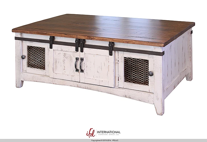IFD Pueblo Cocktail Table in White IFD360CKTL-W