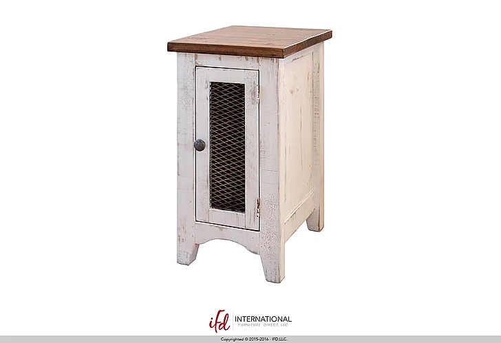 IFD Pueblo Chairside Table in White IFD360CST-W