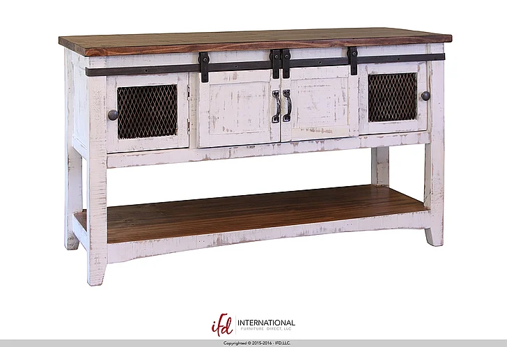 IFD Pueblo Sofa Table in White IFD360SOFA-W