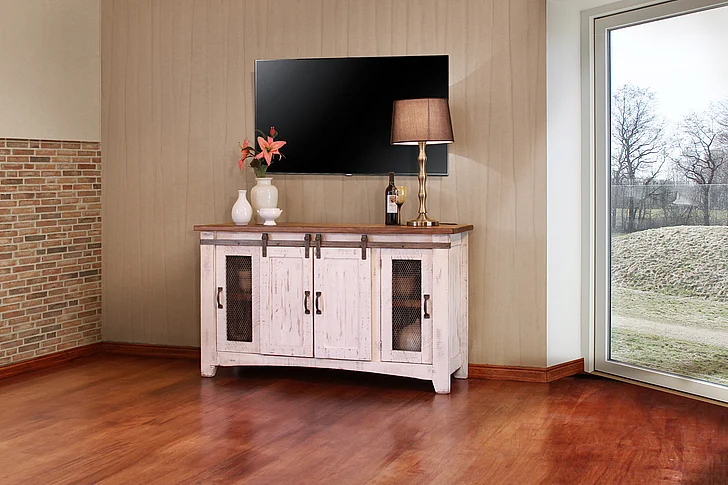 IFD Pueblo 60" TV Stand in White IFD360STAND-60