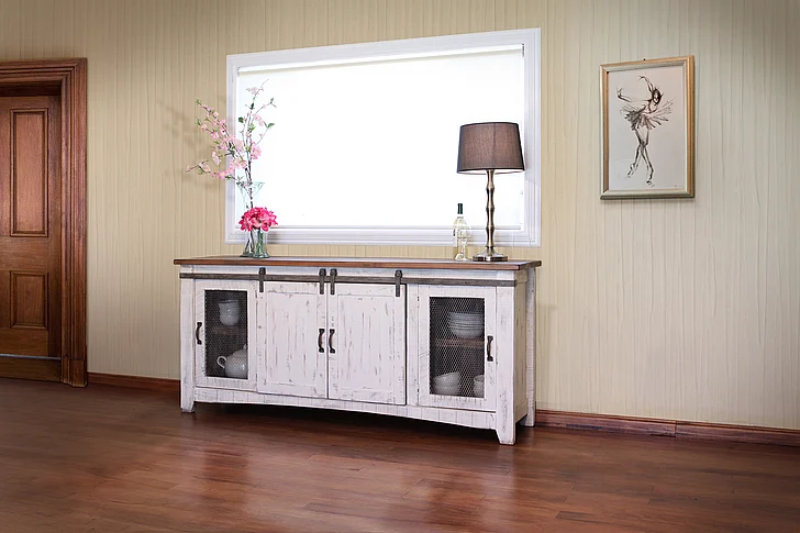 IFD Pueblo 80" TV Stand in White IFD360STAND-80