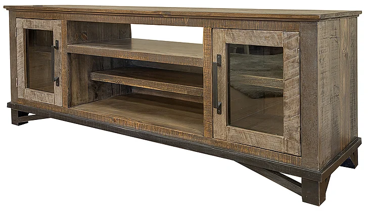 IFD Loft Brown 2 Doors & Shelves, TV Stand for Wall Unit in Gray and Brown IFD6441STN