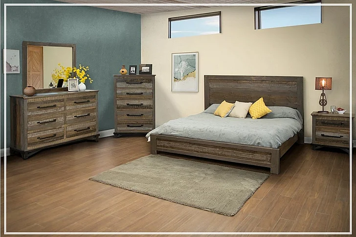 IFD Loft Brown 2pc Platform Bedroom Set in Brown