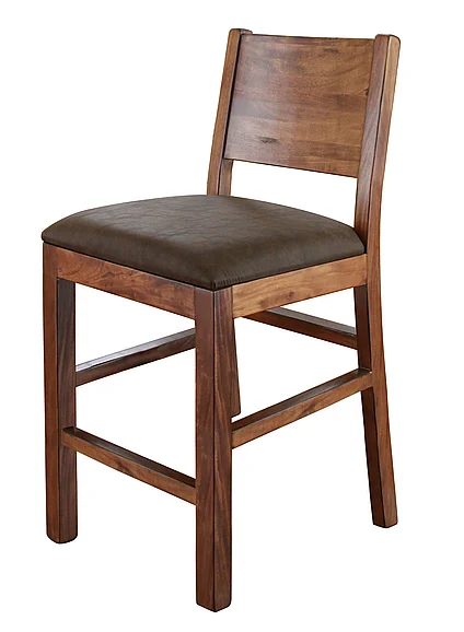 IFD Parota 30" Solid Wood Back Barstool in Natural (Set of 2) IFD865BS30