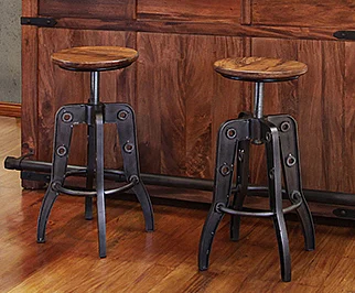 IFD Parota Adjustable Height Swivel Stool (Set of 2) IFD866BS2430