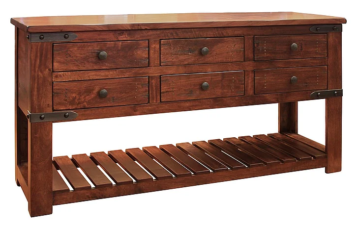 IFD Parota 6 Drawer Sofa Table IFD866SOFA