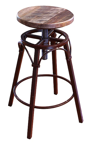 IFD Antique Multicolor Adjustable Swivel Stool in Distressed (Set of 2) IFD968BS2430