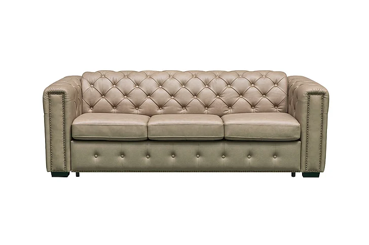 Klaussner Skyline Callas Italian Leather Queen Sleeper Sofa in N808 Beige