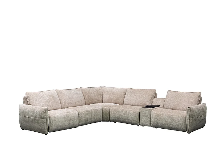 Klaussner Skyline Spazio Fabric 6pc Sectional Sofa in Una-007 Gray