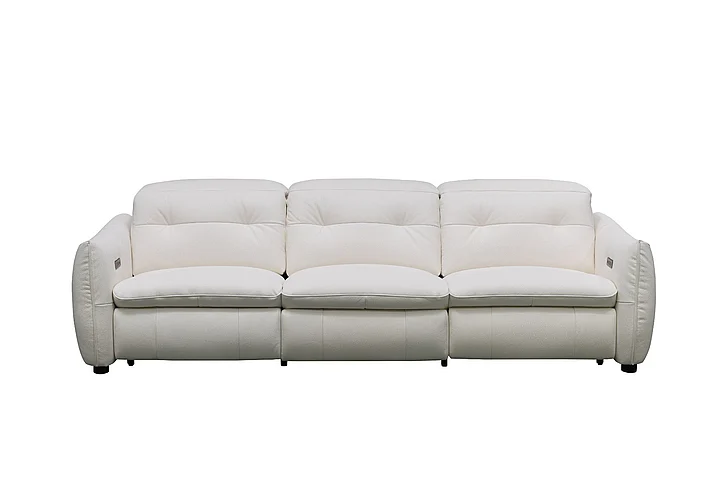 Klaussner Skyline Double Power Reclining Sofa in N821 Purewhite