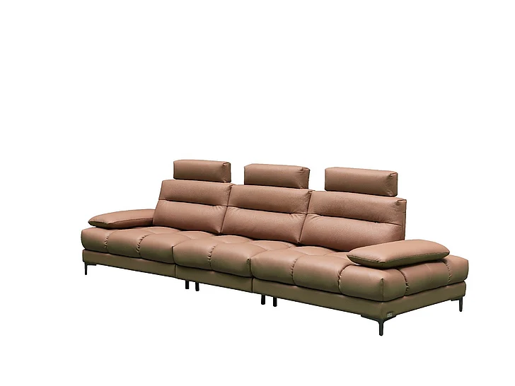 Klaussner Skyline Leather Sofa in Champagne Brown