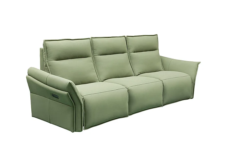 Klaussner Skyline Vittoria 3-Seater Leather Power Reclining Sofa in Green in