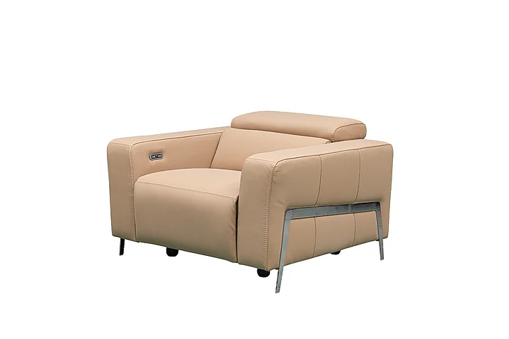 Klaussner Skyline Luca 3-Seater Leather Power Reclining Sofa in Light Camel