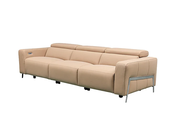 Klaussner Skyline Luca Power Reclining Chair w/ Power Headrest & Footrest in Light Camel