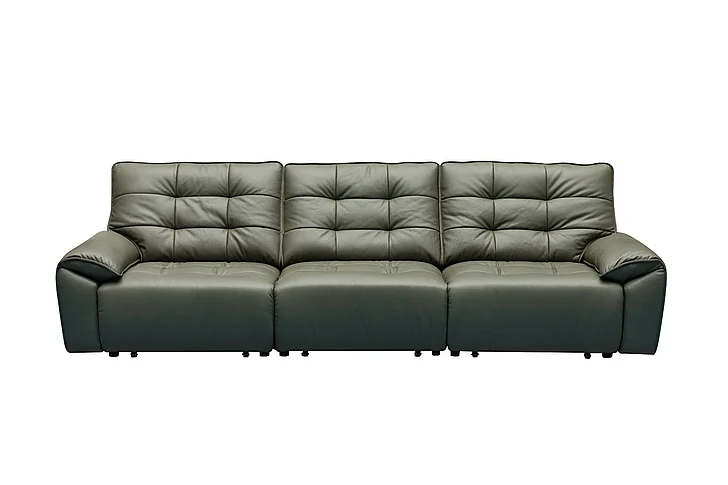 Klaussner Skyline Impulso Lounger with power sliding seats in R42-P Green