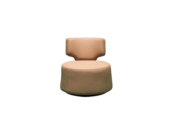 Klaussner Skyline Pietra Brown Leather Swivel Chair in Brown NS102