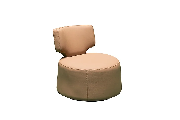 Klaussner Skyline Pietra Brown Leather Swivel Chair in Brown
