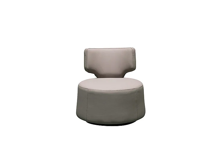 Klaussner Skyline Pietra Gray Leather Swivel Chair in Gray NS103