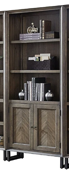 Aspenhome Harper Point Door Bookcase in Fossil IHP-332-FSL EST SHIP TIME IS 2 WEEKS