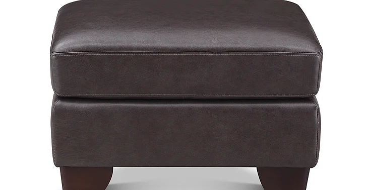 Hydeline Furniture Alice Leather Ottoman in Brown 66957-00V02-TL1612