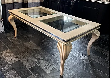 AICO Hollywood Swank Leg Dining Table in Pearl Caviar CLOSEOUT