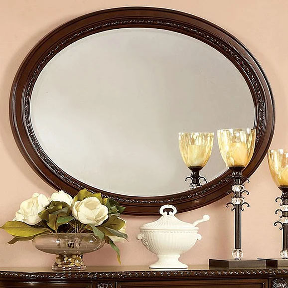 Furniture of America Bellagio Mirror in Brown Cherry CM3319M