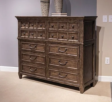 Liberty Furniture Paradise Valley 10 Drawer Chesser in Saddle Brown 297-BR32