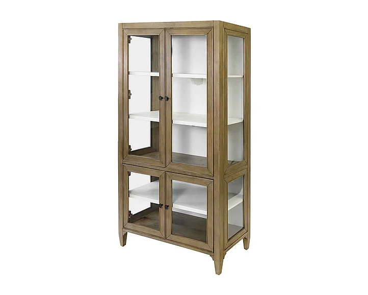 Martin Furniture Bluff Point 78″ Display Cabinet in Tawny Brown IMBL4078