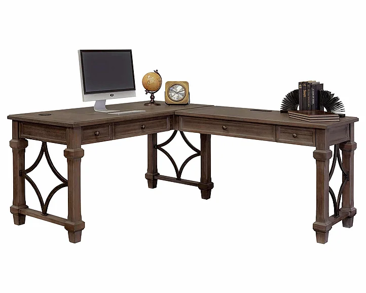 Martin Furniture Carson Open L-Shaped Desk in Antique IMCA386R;IMCA386R-R