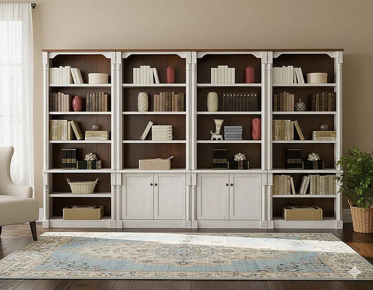 Martin Furniture Durham 4pc Bookcase Set in White