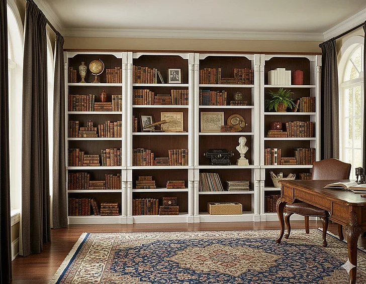 Martin Furniture Durham 4pc Open Bookcase Set in White