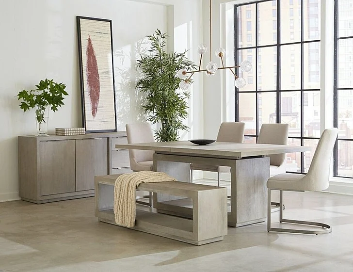 Modus Furniture Oxford 6pc Dining Room Set in Mineral