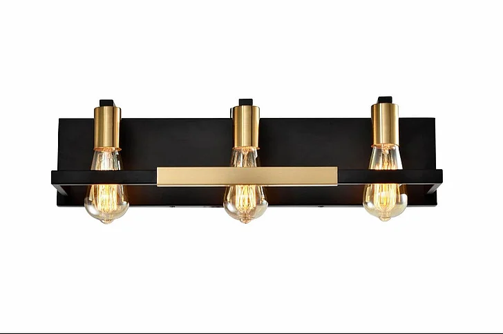 Vinci Lighting Ambert Vanity Lights in Aged Brass/Black VL1646-3AB/BK