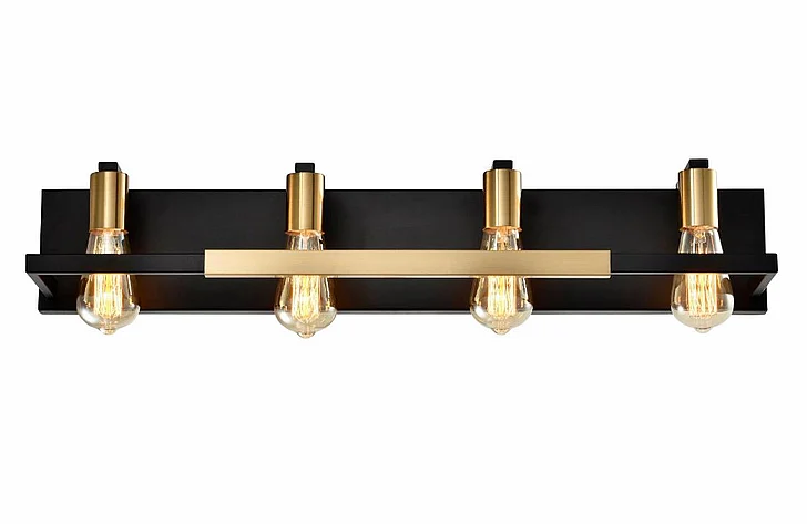 Vinci Lighting Ambert Vanity Lights in Aged Brass/Black VL1646-4AB/BK
