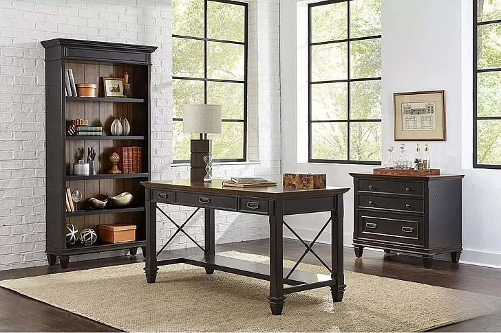 Martin Furniture Hartford 3pc 60-inch Writing Desk Office Set in Black
