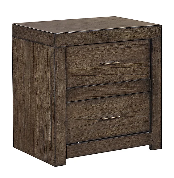 Aspenhome Modern Loft 2 Drawer Nightstand in Brownstone IML-450-BRN-2