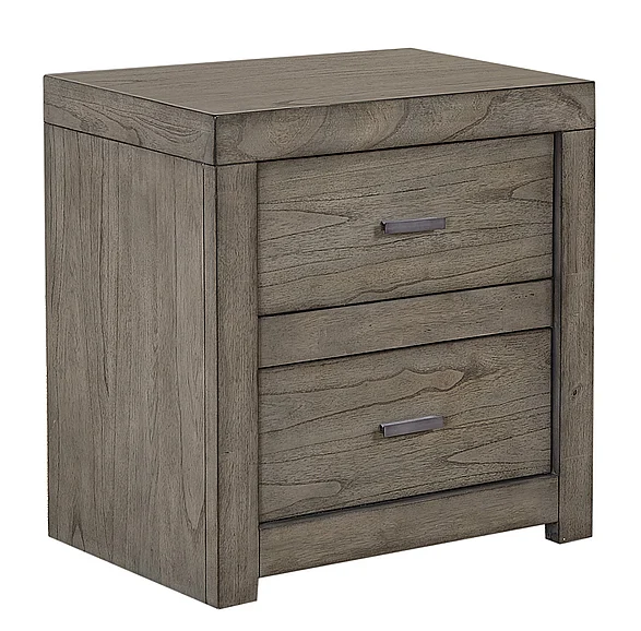 Aspenhome Modern Loft 2 Drawer Nightstand in Greystone IML-450-GRY