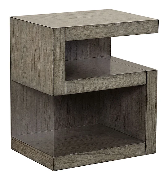 Aspenhome Modern Loft S-Shaped Nightstand in Greystone IML-451N-GRY