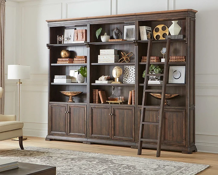 Martin Furniture Sonoma 3-Piece Library Wall in Dark Roast