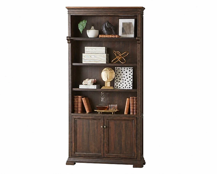 Martin Furniture Sonoma 94inch Tall Center Bookcase in Dark Roast IMSA4094C