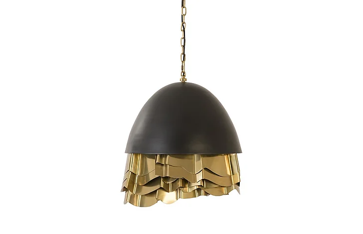 Phillips Collection Ruffle Chandelier in Black/Brass IN97482