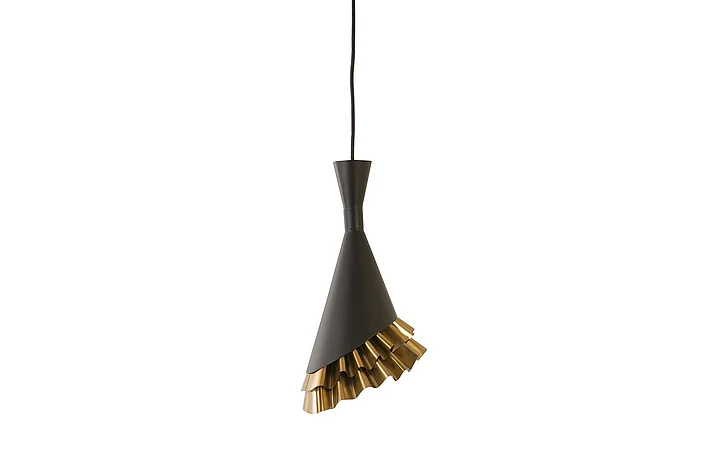 Phillips Collection Ruffle Pendant Light in Black/Brass IN97484