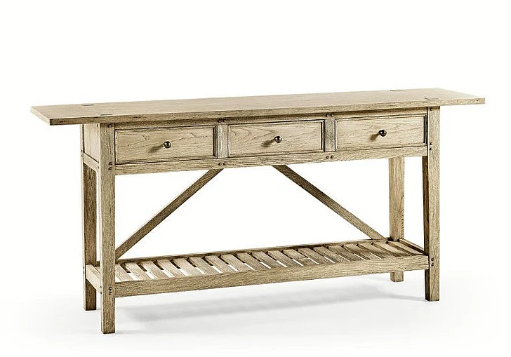 Jonathan Charles Timeless Inclination Rustic French Console in Bleached Chestnut 003-3-AT0-BLC