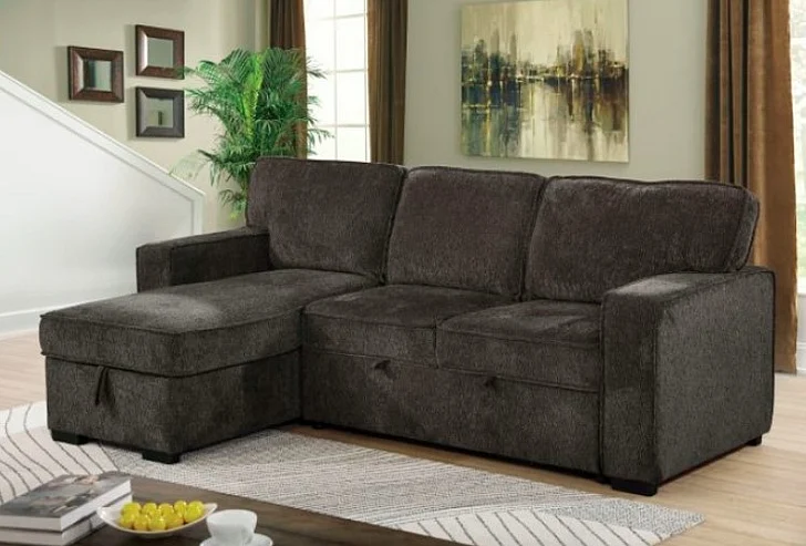 Furniture of America Ines Sectional in Dark Gray CM6964DG