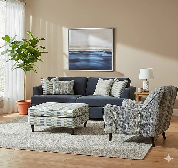 Southern Motion Elise Ink/Karoo 7900 2pc Living Room Set in Grey