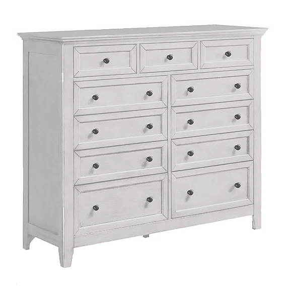 Intercon Furniture San Mateo 11 Drawer Gentleman's Chest in Rustic White