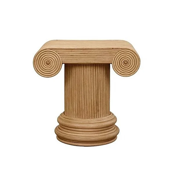Worlds Away Column Inspired Occasional Table in Natural Pencil Rattan IONIC NAT