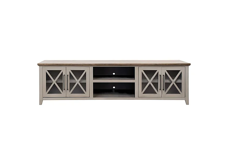 Legends Furniture Ithaca 96in TV Console in Sandstone and Bourbon IT1211.SBR